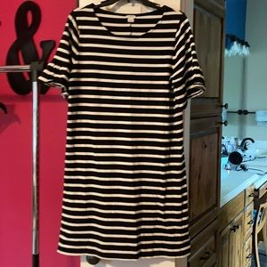 Striped dress with flutter sleeves
